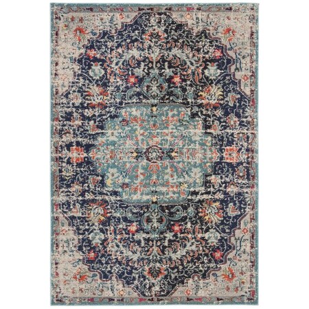 Safavieh 2 ft. 2 in. x 4 ft. Madison 400 Power Loomed Accent Area Rug Black & Teal MAD447Z-24